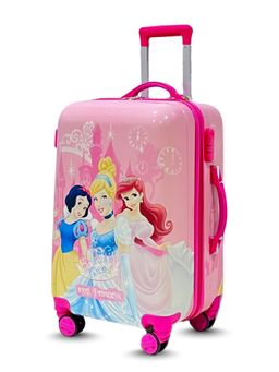 Junior Joe - Abs Plastic Kids 24-Inch Trolley Bag Lightweight Hard Shell, 360Degree Wheels Pink