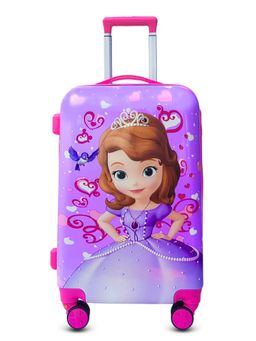 Junior Joe - Abs Plastic Kids 24-Inch Trolley Bag Lightweight Hard Shell, 360Degree Wheels Purple