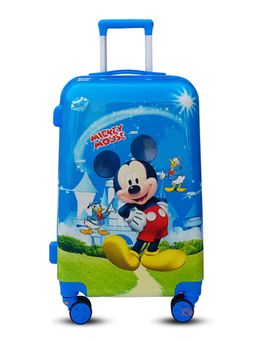 Junior Joe - Abs Plastic Kids 24-Inch Trolley Bag Lightweight Hard Shell, 360Degree Wheels Blue