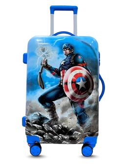 Junior Joe - Abs Plastic Kids 24-Inch Trolley Bag Lightweight Hard Shell, 360Degree Wheels Blue