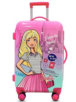 Junior Joe - Abs Plastic Kids 24-Inch Trolley Bag Lightweight Hard Shell, 360Degree Wheels Pink