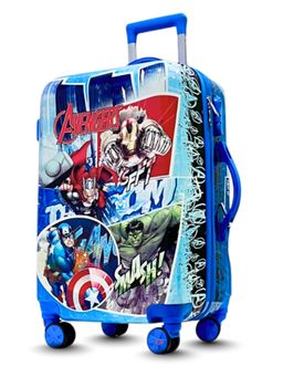 Junior Joe - Abs Plastic Kids 24-Inch Trolley Bag Lightweight Hard Shell, 360Degree Wheels Blue