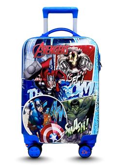 Junior Joe - Abs Plastic Kids 20-Inch Trolley Bag Lightweight Hard Shell, 360Degree Wheels Blue