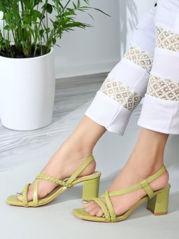 Iconics - Pista Green Slip-On Party Women Sandals