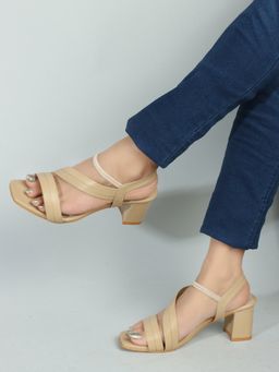 Iconics - Beige Back Strap Party Women Sandals