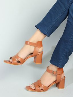 Iconics - Tan Buckle Party Women Sandals