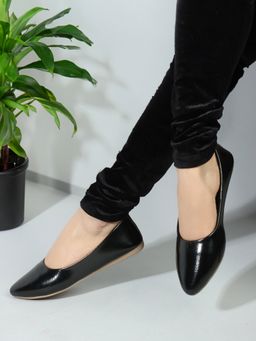 Iconics - Black Slip-On Casual Women Ballerinas