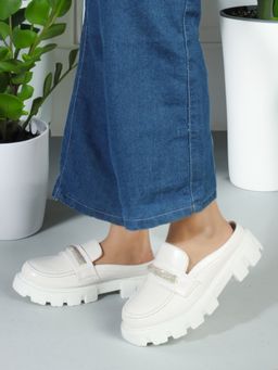 Iconics - White Slip-On Party Women Loafers