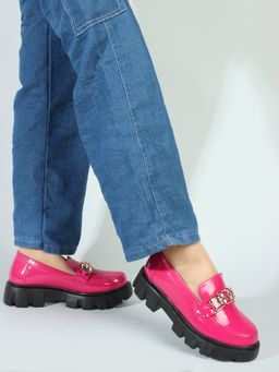 Iconics - Pink Slip-On Party Women Loafers