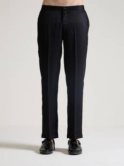 KISAH - Solid Relaxed Fit Black Pyjama