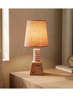 Freedom Tree - Lighthouse Artisan Resin & Wood Table Lamp in Red Tiny Taper Shade