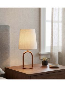 Freedom Tree - Ura Contemporary Metallic Table Lamp In White Taper Shade