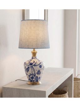 Freedom Tree - Eye In The Sky Metal Enamel Table Lamp In Blue Taper Shade