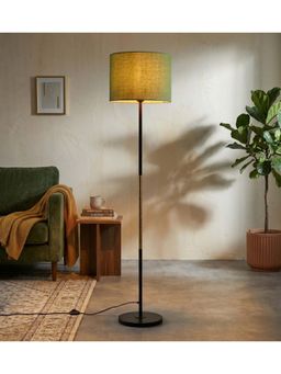 Freedom Tree - Modern Slim Black Metal Floor Lamp with Green Shade