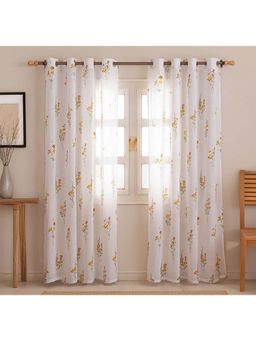 HOMEMONDE - Opulent Bloom Printed Sheer Eyelet Curtains (Pack of 2)