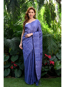 Beatitude - Blue Kota Handwoven Banswara Silk Saree with Unstitched Blouse