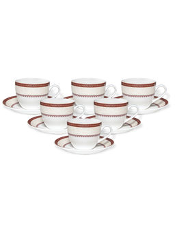 CLAY CRAFT - Cup & Saucer, 210ml, Set of 12 (6 Cups + 6 Saucers)