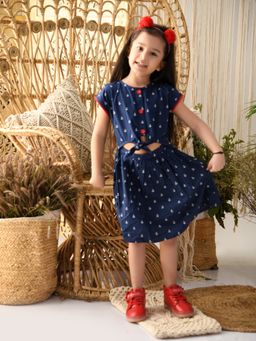 Beebay - Anchor Print Cut Out Knot Detail Dress