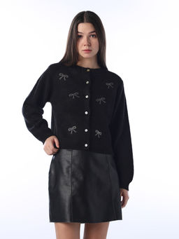 ONLY - Womens Regular Fit Black Cardigan