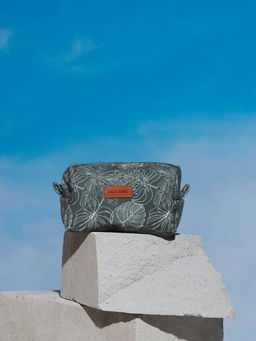 Pipa Bella by Nykaa Fashion - Classic Olive & White Tropical Kate Rectangular Travel Pouch