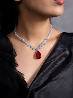 Joules By Radhika - Red Urva Jewellery Set