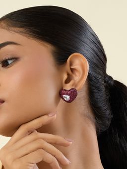 Isharya - Red Celeste Ruby Stud Earrings