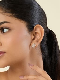 Isharya - White Valencia Opaline Stud Earrings