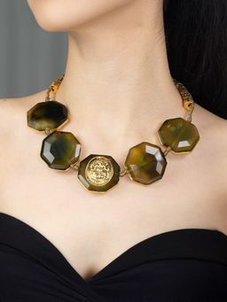 Joules By Radhika - Olive Kalyora Necklace