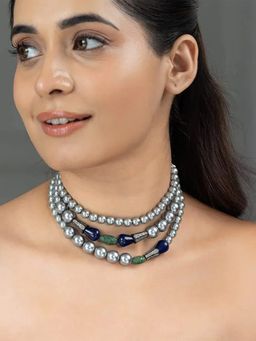 Joules By Radhika - Grey Mayrava Necklace