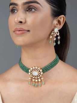 Joules By Radhika - White Tiyra Jewellery Set