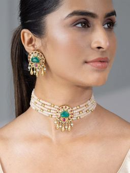 Joules By Radhika - Green Aaeha Jewellery Set