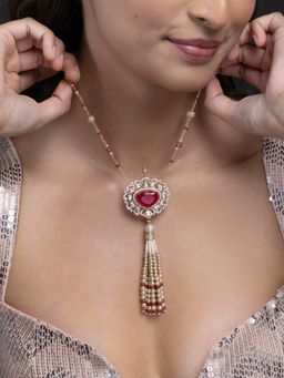 Joules By Radhika - Red Diya Necklace