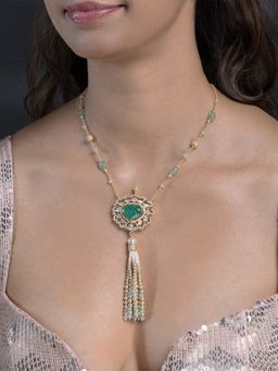 Joules By Radhika - Green Kavira Necklace