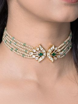 Joules By Radhika - Green Aariniika Jewellery Set