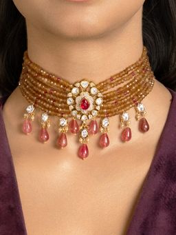 Joules By Radhika - Red Eesha Jewellery Set