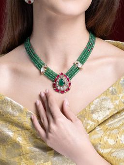 Joules By Radhika - Green Tanisha Jewellery Set