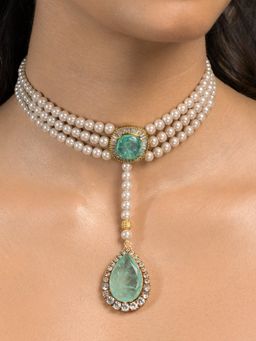 Joules By Radhika - Green Prisha Jewellery Set