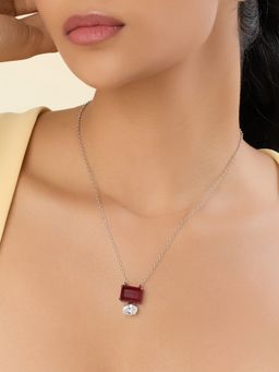 Isharya - Red Marquise Ruby Pendant Necklace