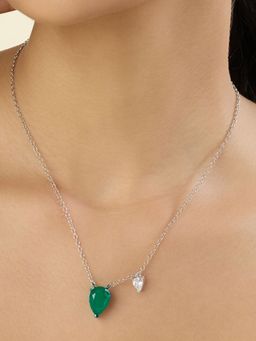 Isharya - Green Alouette Emerald Pendant Necklace