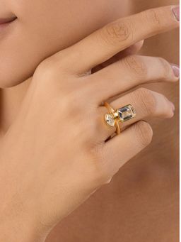 Isharya - White Alouette Golden Ring