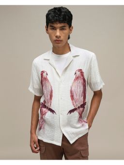 Mufti - Light Off White Graphic Shirt