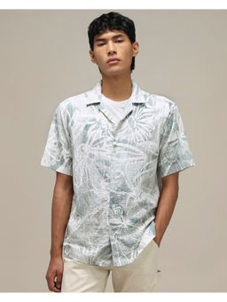 Mufti - Light Sage Green Printed Shirt