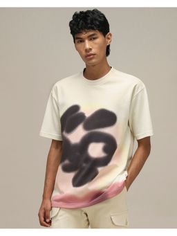Mufti - Soft Eggshell Off White Abstract T-Shirt