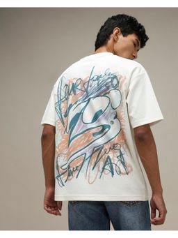 Mufti - Rich Eggshell Off White Graphic T-Shirt