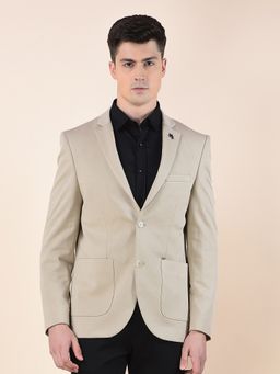 Cantabil - Men Beige Premium Regular Fit Notched Collar Casual Blazer