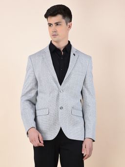 Cantabil - Men Grey Premium Regular Fit Notched Collar Casual Blazer
