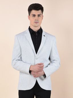Cantabil - Men Grey Premium Regular Fit Notched Collar Casual Blazer
