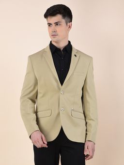Cantabil - Men Khaki Premium Regular Fit Notched Collar Casual Blazer