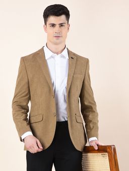 Cantabil - Men Brown Premium Regular Fit Notched Collar Blazer