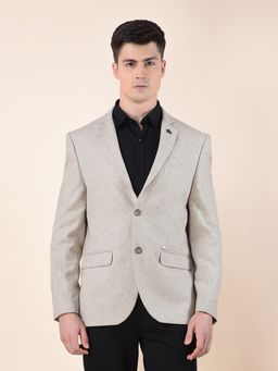 Cantabil - Men Beige Premium Regular Fit Notched Collar Blazer